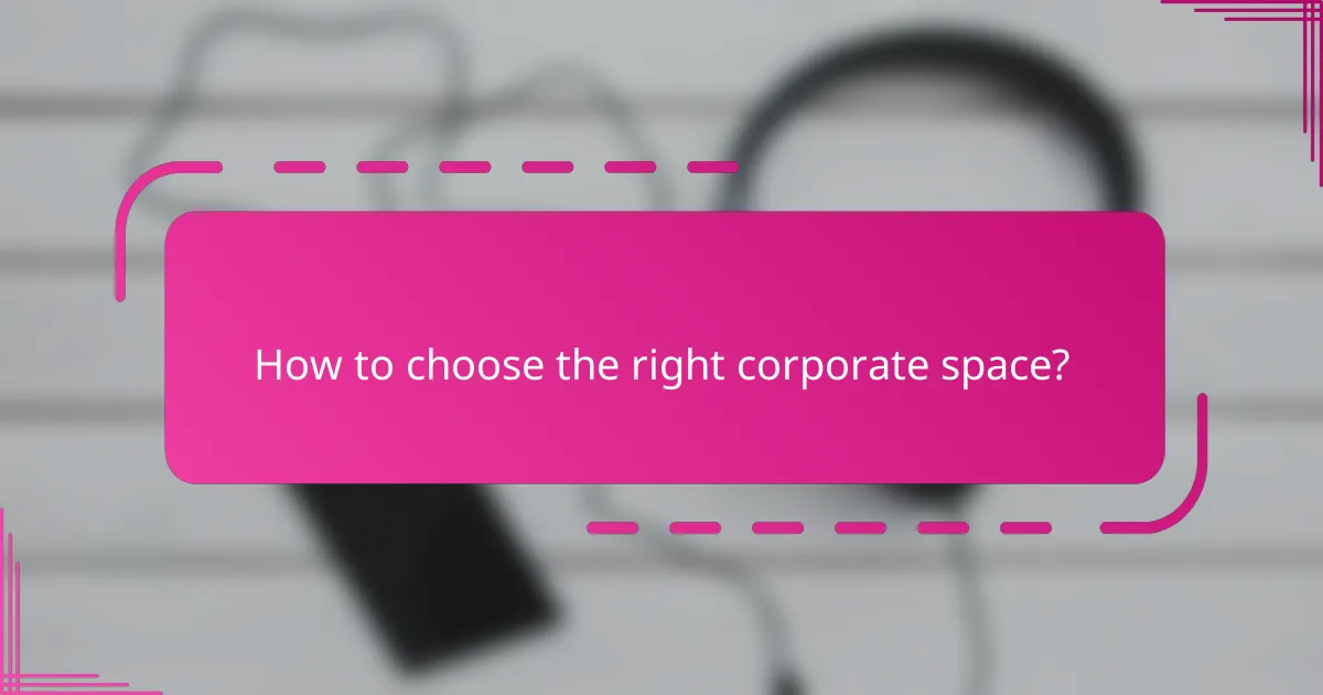 How to choose the right corporate space?