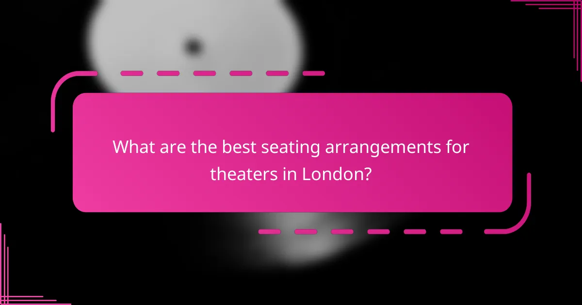 What are the best seating arrangements for theaters in London?