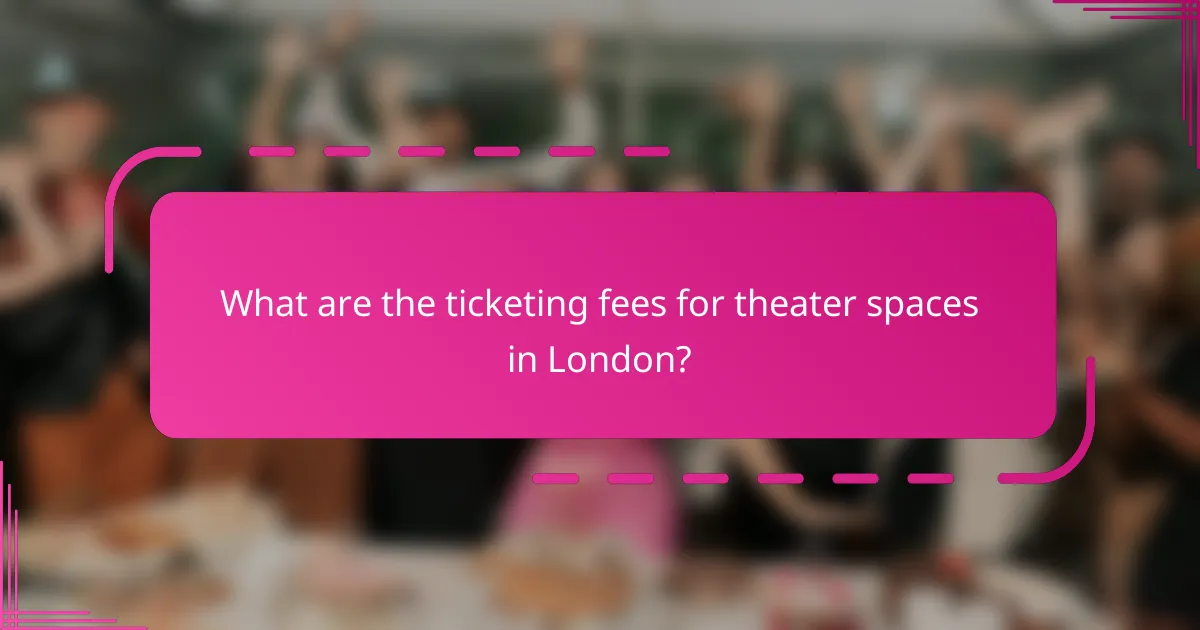 What are the ticketing fees for theater spaces in London?